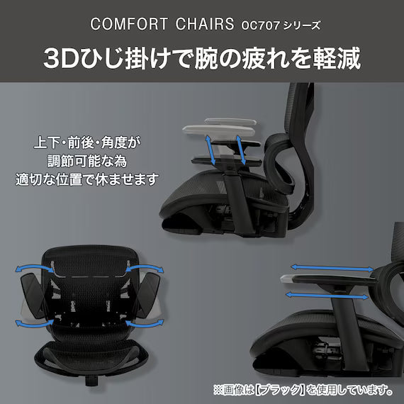 OFFICECHAIR OC707 SMALL ELASTOMERMESH BK