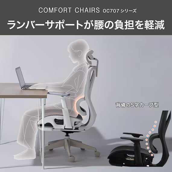 OFFICECHAIR OC707 SMALL ELASTOMERMESH WH