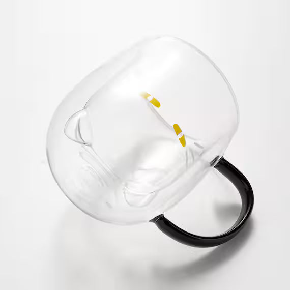 DOUBLE LAYER GLASS MUG CAT PATTERN CL GM008