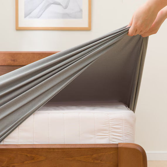 STRETCH FITTEDSHEET38 NFIT FT03 PLAIN2 GY WD-Q