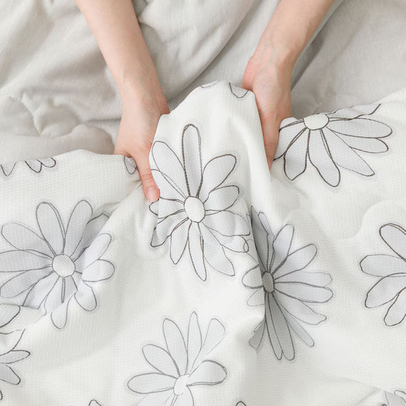 ผ้าพันคอแบบพลิกกลับได้ N COOL SP S2509 FLOWER GY D