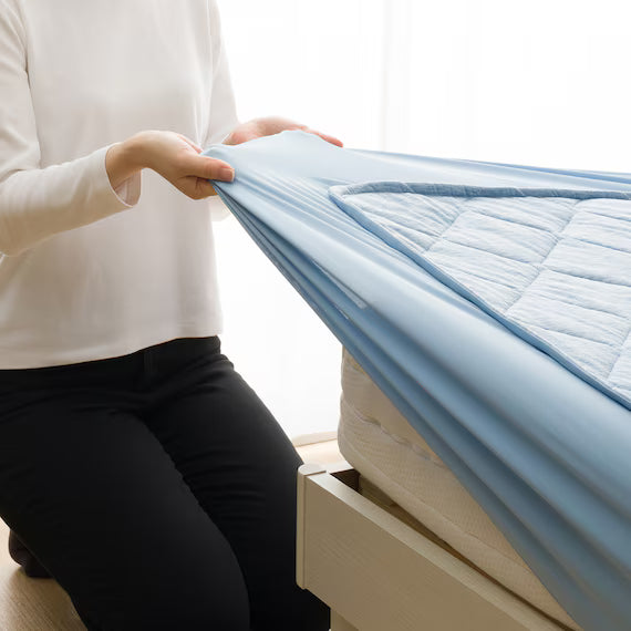 REVERSIBLE FITTED SHEET TOPPER N COOL SP S BL S2502