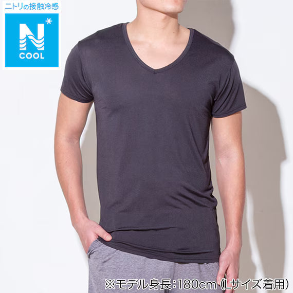 MENS COOL VNECK TSHIRTNE MESH BK M