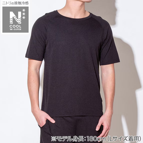 MENS DOUBLE SUPER COOL RAGLAN SLEEVE TSHIRTNE BK L