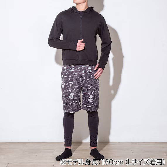 MENS UV CUT COOL HOODIE NE MESH BK LL