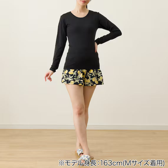 WOMENS UV CUT SUPERCOOL LONG SLEEVE SHIRT NE BK M