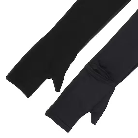 UNISEX UVCUT SUPERCOOL&MESH ARMCOVER WITH THUMBNE BK