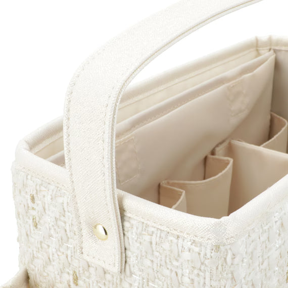 COSMETIC BASKET TWEED WH NT2501 L