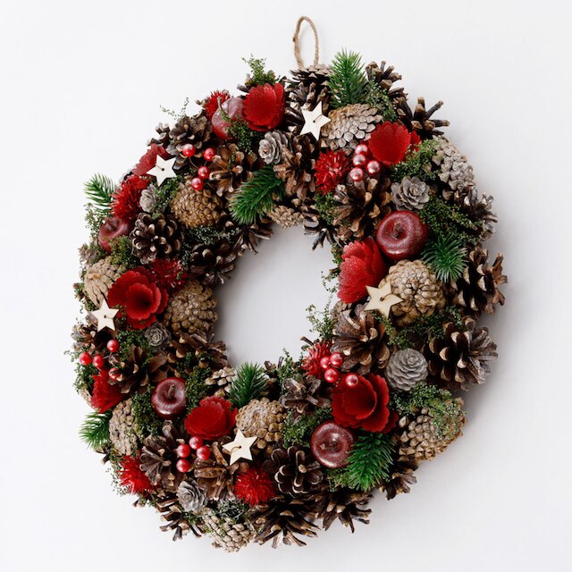 CHRISTMAS 39CM HANGING WREATH 23AFH029-39 N4LC