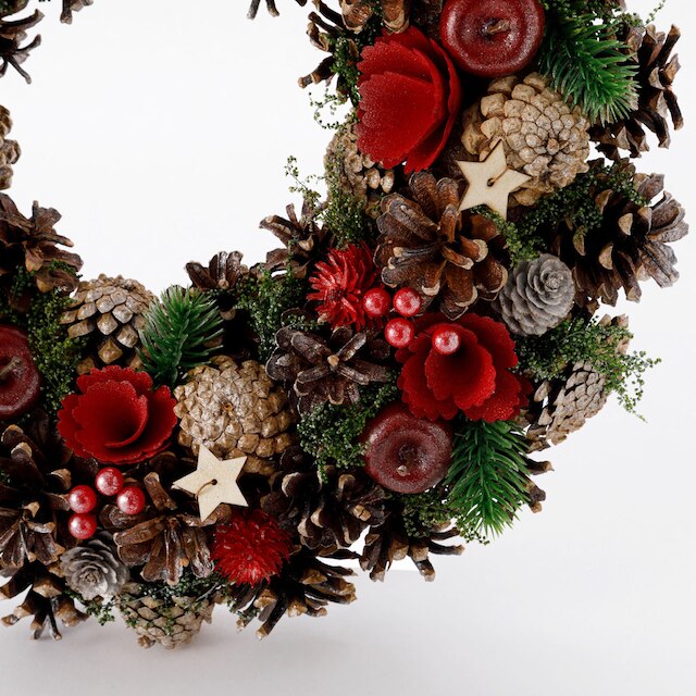 CHRISTMAS 39CM HANGING WREATH 23AFH029-39 N4LC