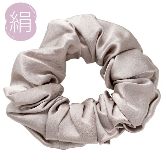 SILK HAIR TIE L GY NC