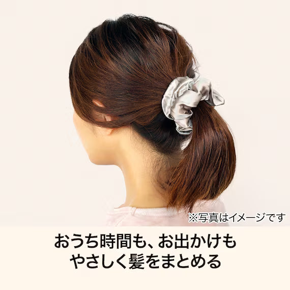 SILK HAIR TIE L GY NC