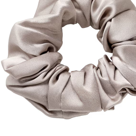 SILK HAIR TIE L GY NC