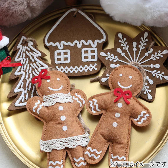 CHRISTMAS ORNAMENT GINGERBREAD COOKIE 2P D n5GL