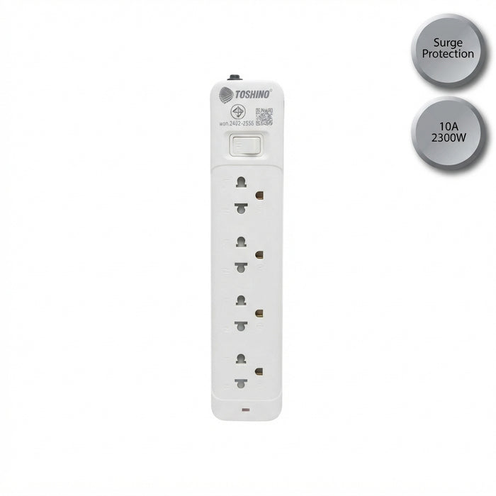 TOSHINO TIS PLUG 4 WAY 1 SWITCH 2M. SO-42 WHITE