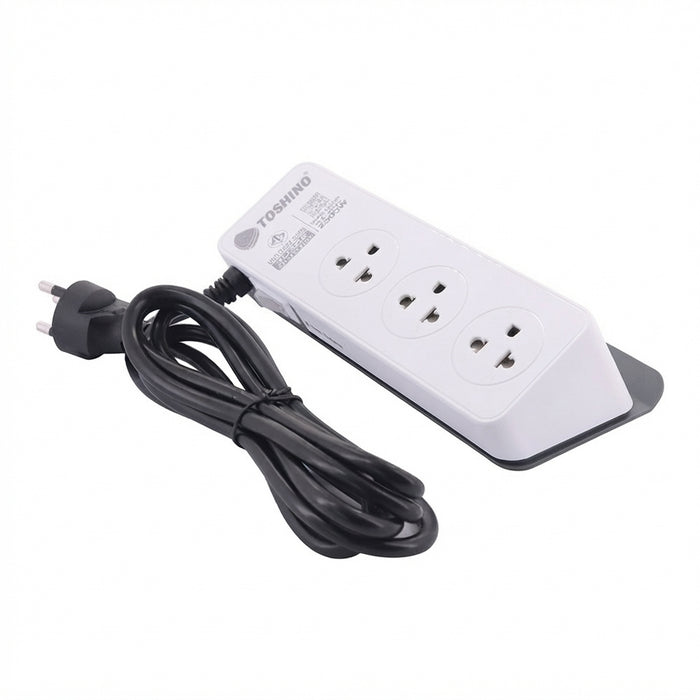 TOSHINO TIS PLUG 3 WAY 1 SWITCH +3USB 3.4A 2M.  CW20PD-2M WHITE