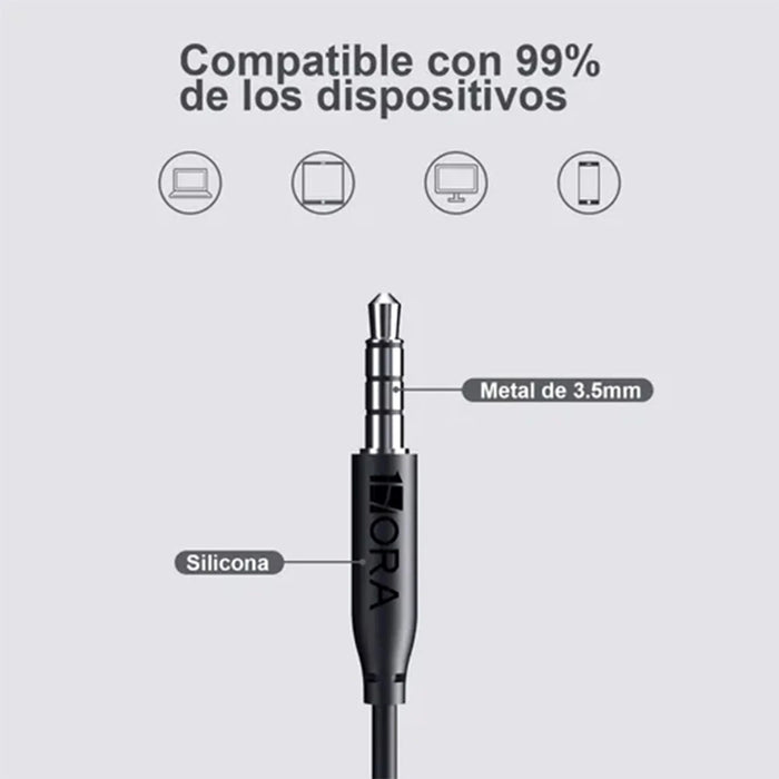 1HORA EARPHONE AUT122 BLACK WIRED PLUG IN