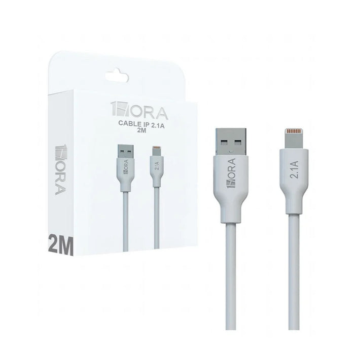1HORA DATA CABLE CAB247 WHITE A L 2.1A 2M