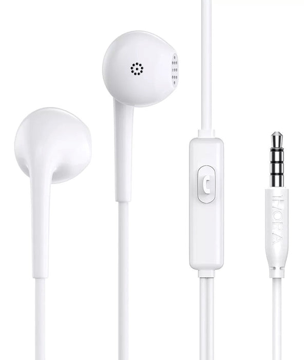 1HORA EARPHONE AUT117 WHITE WIRED PLUG IN