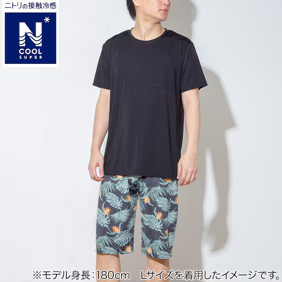 MEN SUPER COOL ROOMWEAR SET BOTANICAL BK M