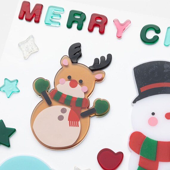 CHRISTMAS TPR WINDOW STICKER SNOWMAN&SANTA  N2TB
