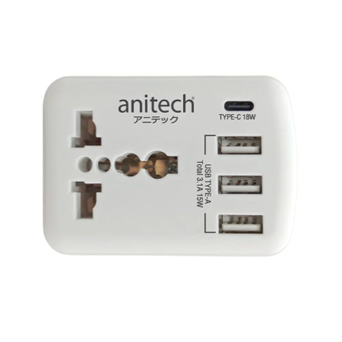 ANITECH 108UC - TRAVEL ADAPTER USB 3.1A TYPE-C 18W WHITE