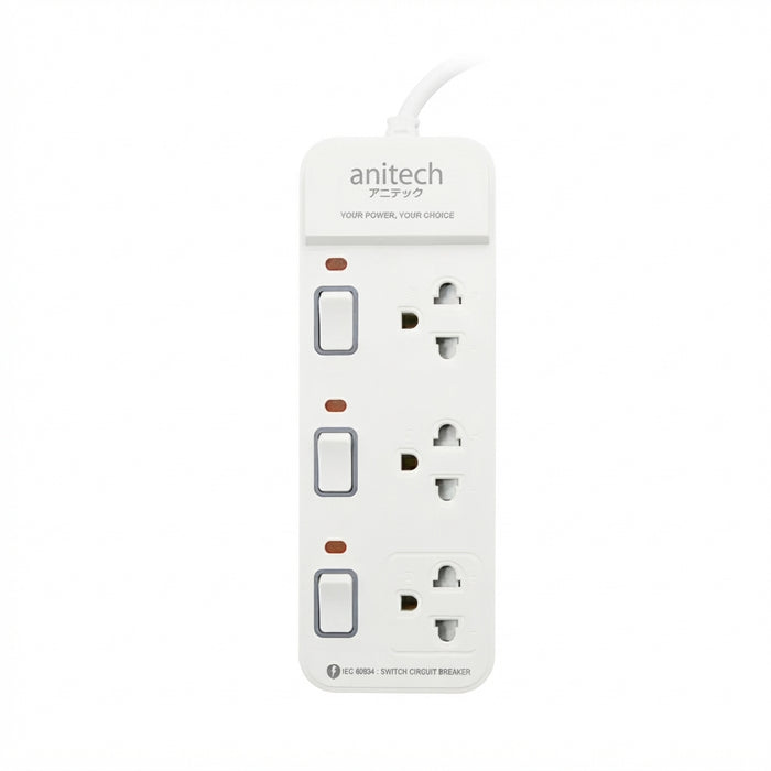 ANITECH PLUG 3 WAY 3 SWITCH 3M H2133