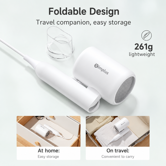 FOLDING HAIR DRYER 008 W/ION WH