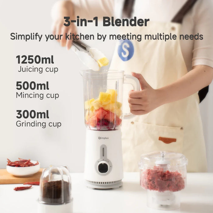 3-IN-1 FOOD PROCESSOR 005-380W-1.25L-WHITE