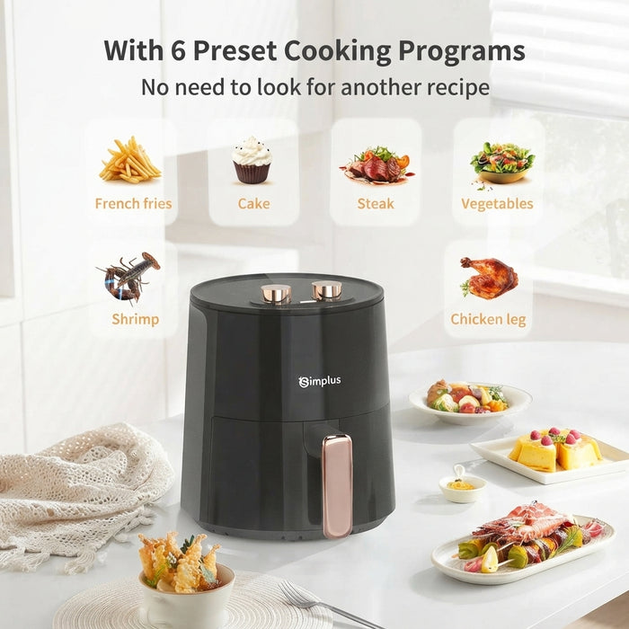 AIR FRYER 007 MECHANICAL MODEL W/10 COOKING SHEETS 3.5L BK BS