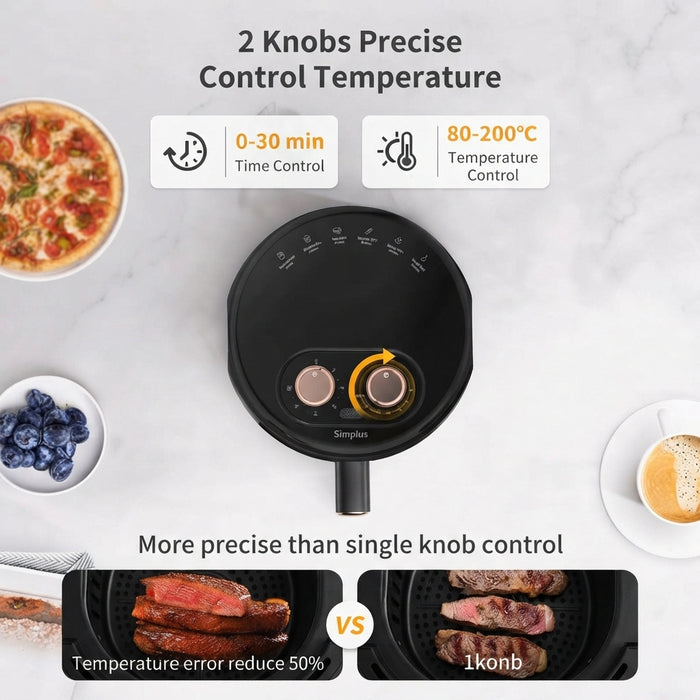 AIR FRYER 007 MECHANICAL MODEL W/10 COOKING SHEETS 3.5L BK BS