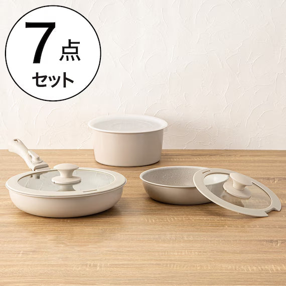 หม้อ&กระทะทอดพร้อมด้ามจับถอดออกได้ 7P ชุด BE TORERU3