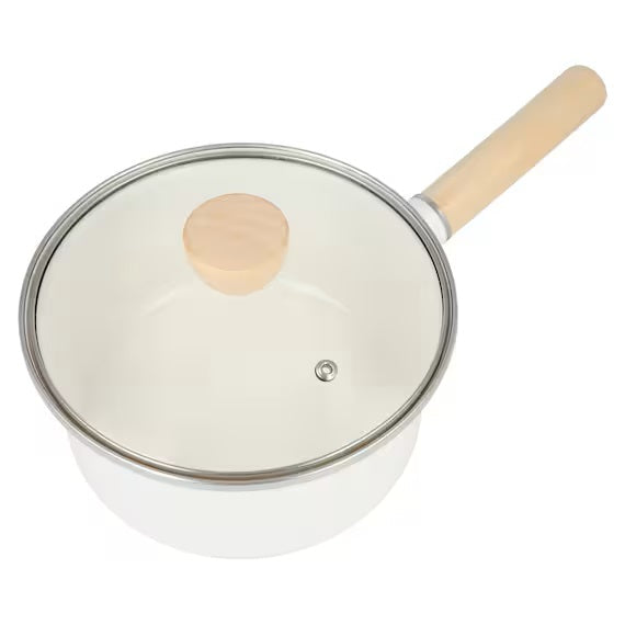 ENAMEL SAUCEPAN 18CM WH