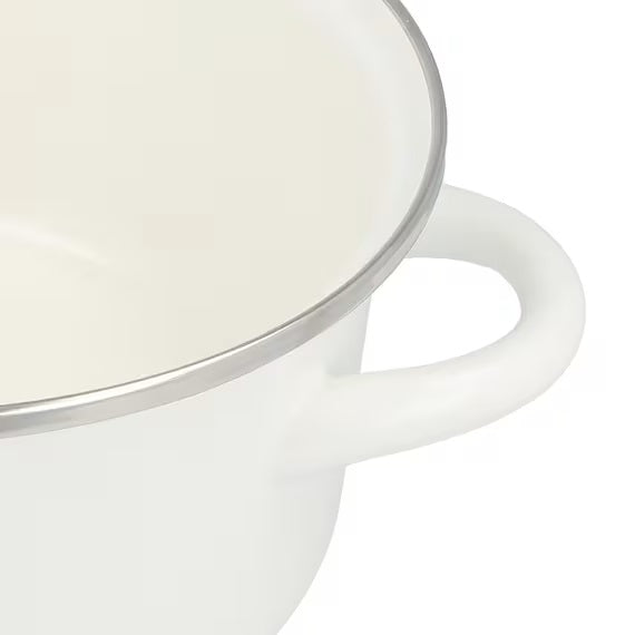 ENAMEL CASSEROLE 20CM WH