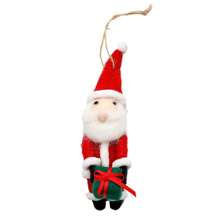 CHRISTMAS ORNAMENT SANTA WITH PRESENT D N5GL