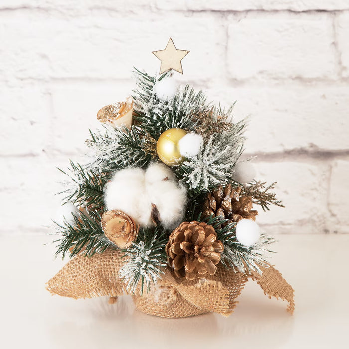 CHRISTMAS ORNAMENT MINI TREE SET GOLD N3LC