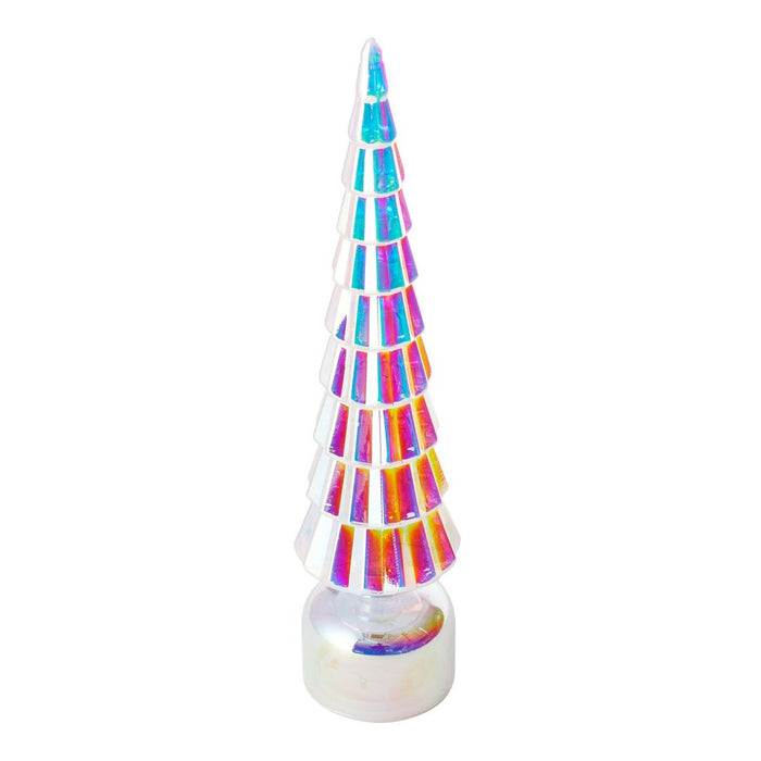 CHRISTMAS GLASS TREE ORNAMENT LED PRISM N5BF
