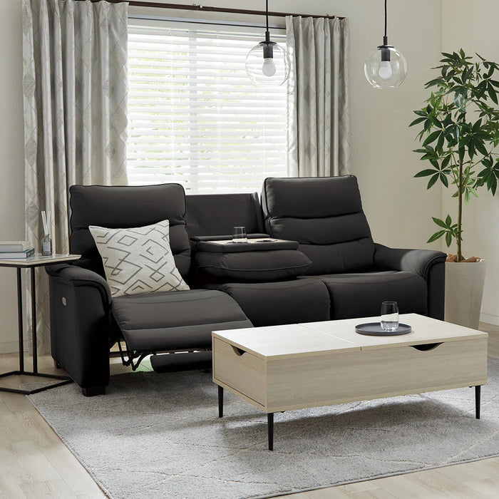 3P ELECTRIC SOFA N-BELIEVA 3 LEATHER BK