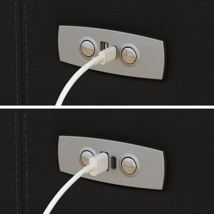 2P ELECTRIC SOFA N-BELIEVA 3 LEATHER BK