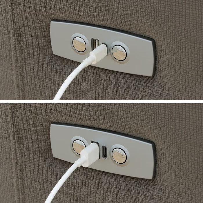 2P ELECTRIC SOFA N-BELIEVA 3 MICROFIBER GY