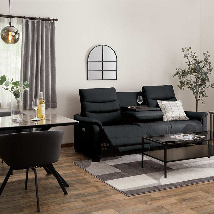 3P ELECTRIC SOFA N-BELIEVA 3 LEATHER BK