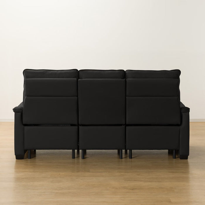 3P ELECTRIC SOFA N-BELIEVA 3 LEATHER BK