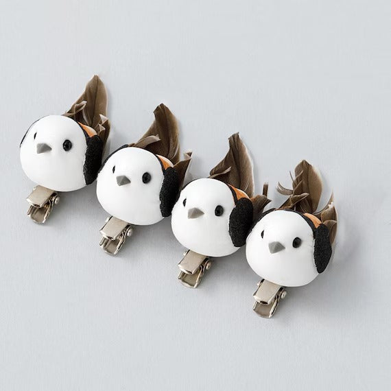CHRISTMAS ORNAMENT BIRDS CLIP SET H247001-4 N5AN