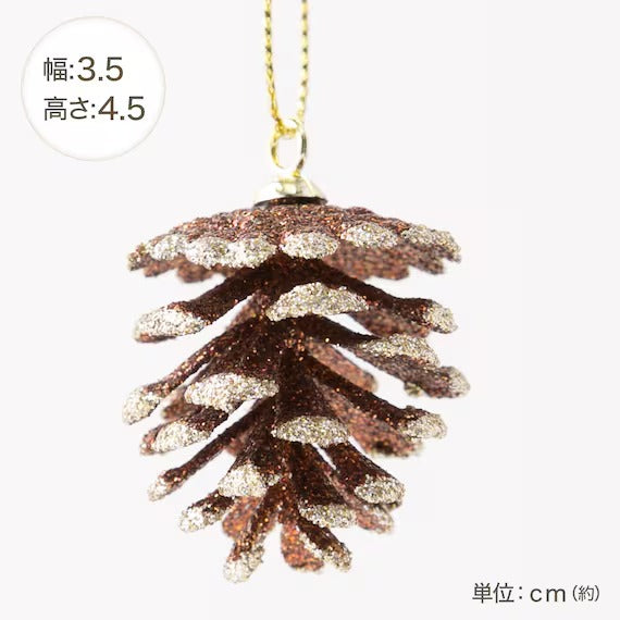 CHRISTMAS ORNAMENTS S/10 PINECONES N2KR