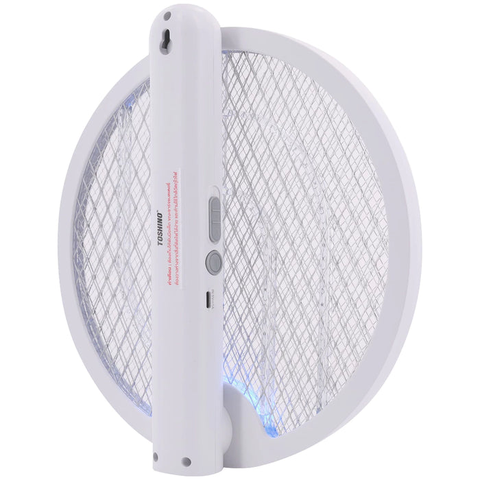 TOSHINO RECHARGEABLEMOSQUITOSWATTER2IN1ROTATABLE WHITE WD-980