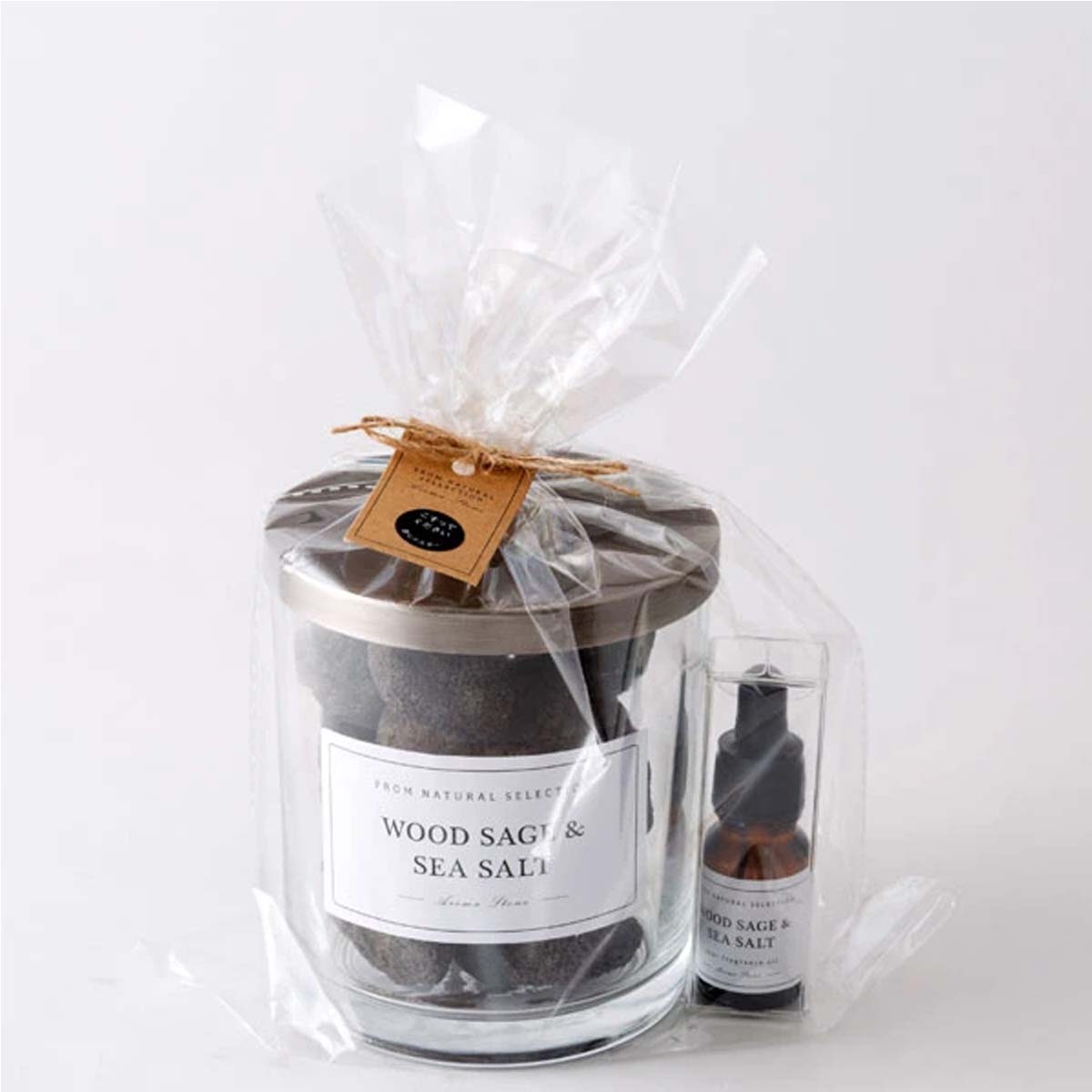 Brookstone Salt Diffuser Rings LAVA STONE DIFFUSER BK WOOD SAGE & SEA SALT