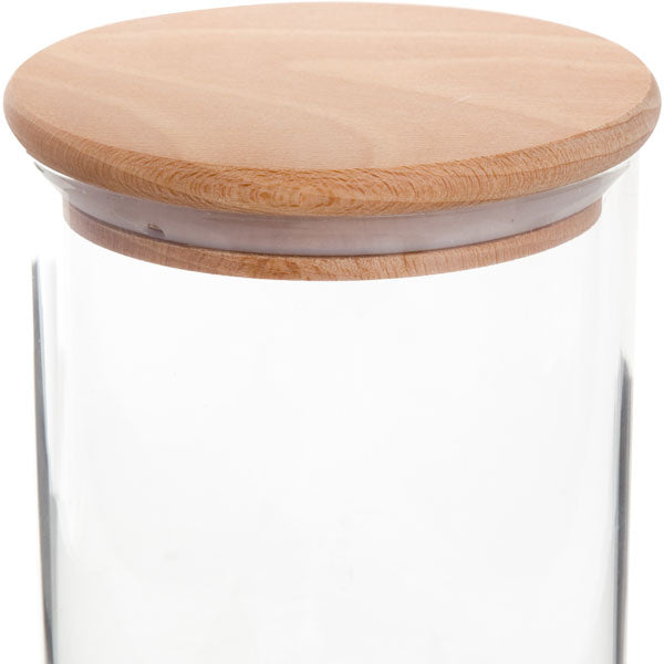 WOOD LID GLASS CANISTER 900 BEECH